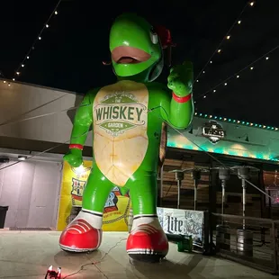 a large inflatable turtle