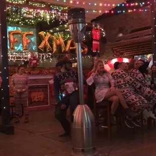 a group of people dressed in pajamas