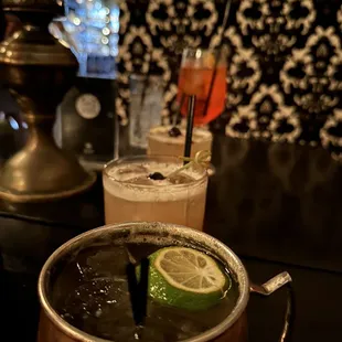 $6 happy hour! Whiskey sour, Kentucky Mule and aperol spritz