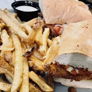 The Big Messy and Garlic Parmesan Fries