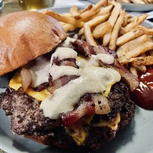 Double Bacon Smash and Fries