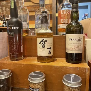 a variety of liquors