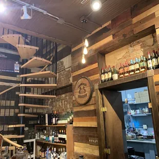 the inside of a liquor shop