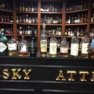 The 10 or so whiskys in our "high roller" package.