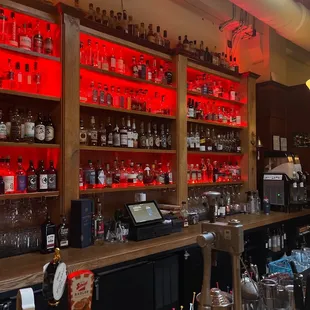 Bourbon section of the bar.