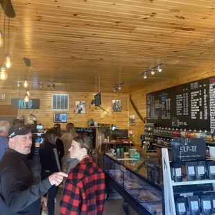 The long line waiting to behold the glory of whistle punk coffee