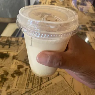 Iced turtle mocha with white chocolate