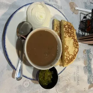 Bean soup with their fried cornbread