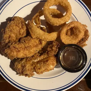 Chicken Strips with onion rings