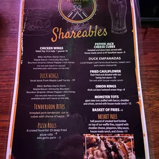 menu