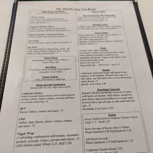 Menu side 1