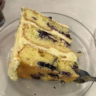 Delicious blueberry cake with fresh blueberries. This was my favorite.