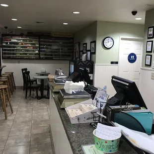 the inside of a restaurant
