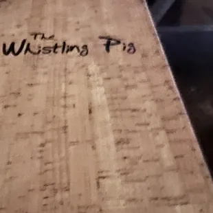 the writing on the box