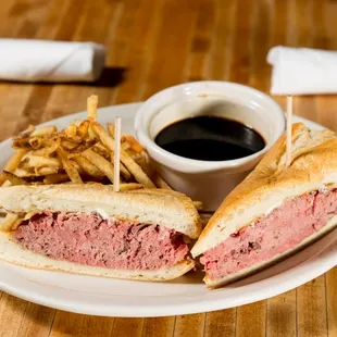 a sandwich and french fries