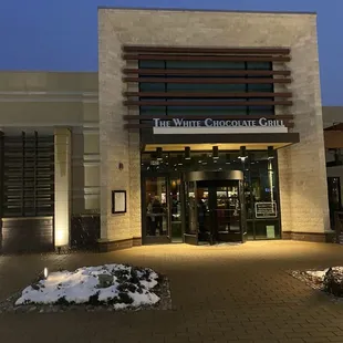 the entrance to the restaurant