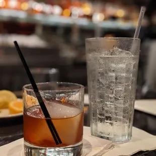 Makers 46 old fashioned and double vodka