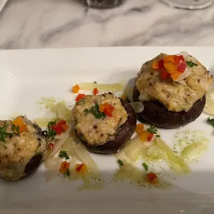 Stuffed mushrooms with crab