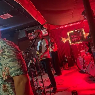 a band playing on stage