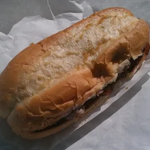 Cheese steak with grilled onions