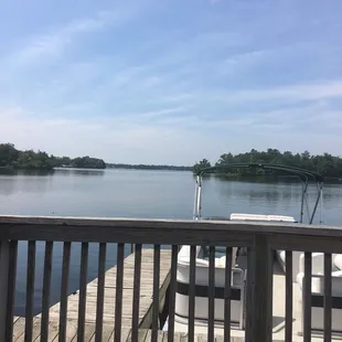 Right on the water!  So close they have a sign reminding Patrons that they can&apos;t take their drinks past the railing