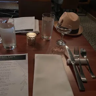 Menu and some of the courses