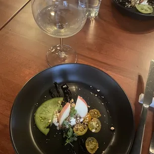 Peach tomato and cheese starter