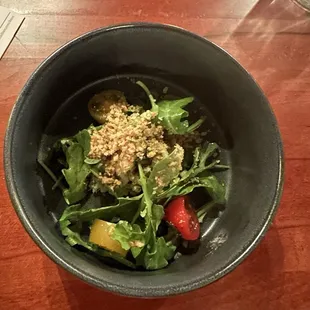 "Heirloom" salad (cherry tomatoes instead stead of heirloom)