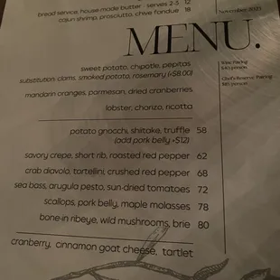 November Menu
