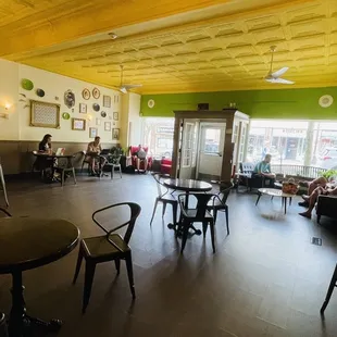 Open seating area. Everything is spaced pretty far apart.