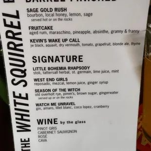 cocktail menu