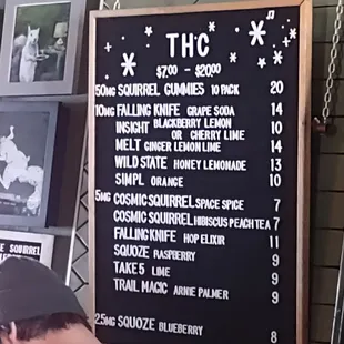 THC menu