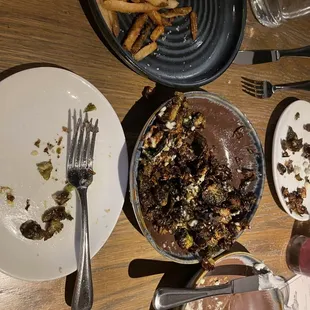 Eaten fries (toppings on side), Brussels