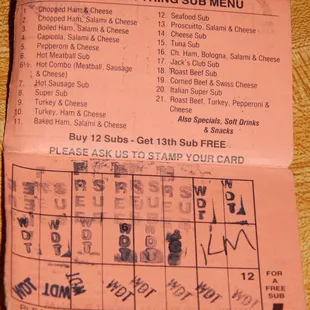 the menu