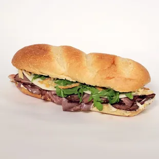 Professor X: Roast Beef, Provolone, Arugula, Truffle Aioli, Crispy Fried Onions