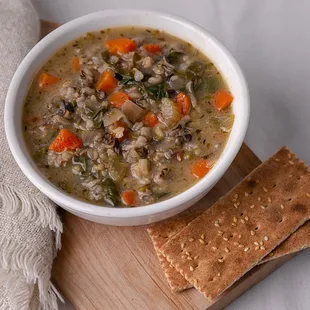 Veggie, Chicken &amp; Rice Soup, for those cold cold days :)