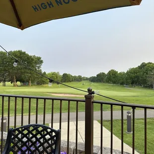 Golf course view from our table
