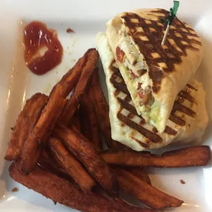 a sandwich and french fries