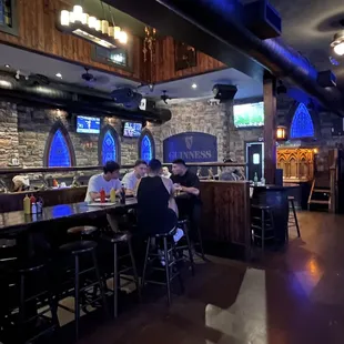 a group of people sitting at a bar