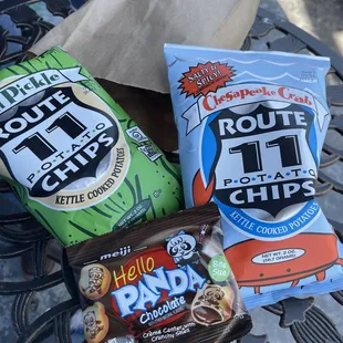 a bag of chips and a bag of chips