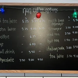 check out our non coffee drink options!!