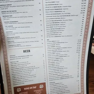 Menu. April 2023