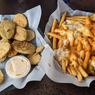 Fried pickles and wild fries