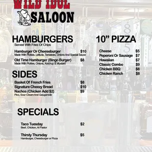Our Current Menu 9-15-2024