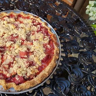 Strawberry rhubarb pie!