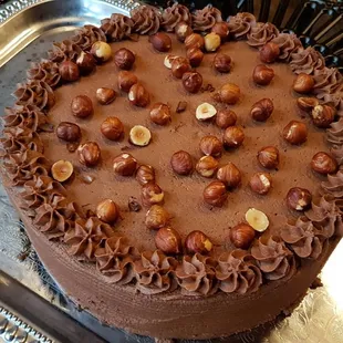 Double chocolate hazelnut cake.