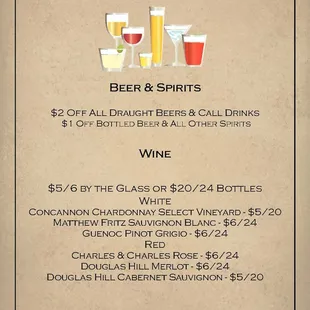 Happy Hour Beverages