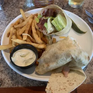 Delicious wrap with world class fries