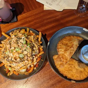 Loaded Korean fries and meat pies