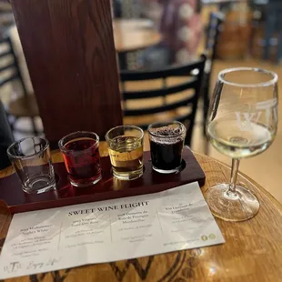 Sweet wine flight